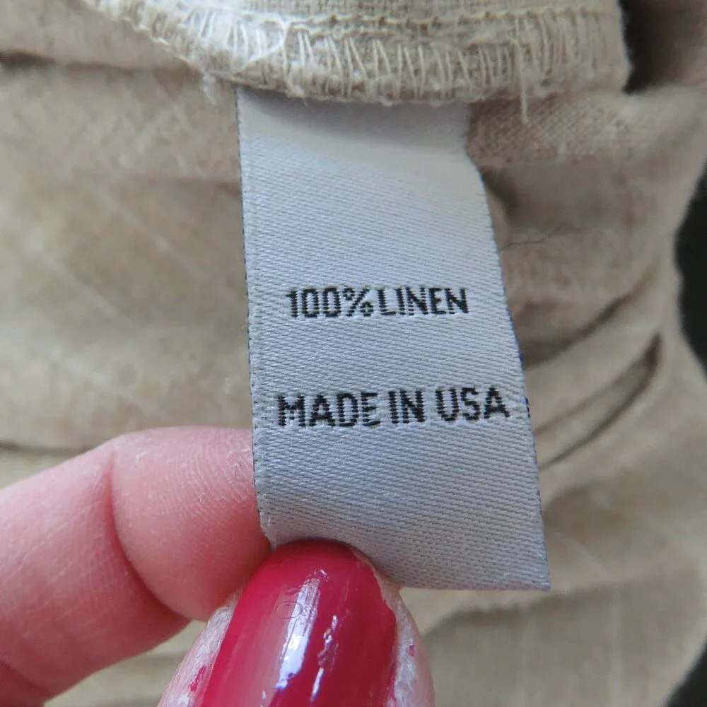 CHRISTY DAWN Phoebe Jumpsuit 100% Linen in Striped Tan Neutral - Size M - Picture 15 of 15
